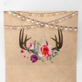 クラフト素朴ストリングライトフローラアントラー結婚ズ 三つ折り招待状 (内部最初)