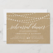 クラフト素朴ストリングライトリハーサルディナー 招待状 (正面)