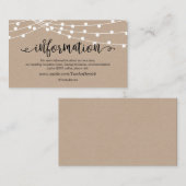 クラフト素朴ストリングライト結婚、の詳細サイト エンクロージャーカード (正面/裏面)