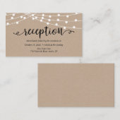 クラフト素朴ストリングライト、ウェディングレセプション エンクロージャーカード (正面/裏面)