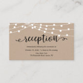 クラフト素朴ストリングライト、ウェディングレセプション エンクロージャーカード (正面)