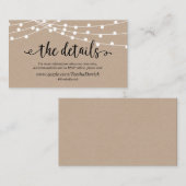 クラフト素朴ストリングライト,私たちの詳細,ウェブサイト エンクロージャーカード (正面/裏面)