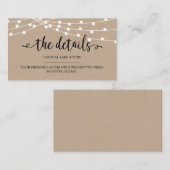 クラフト素朴ストリングライト，私たちの詳細，ウェブサイトE エンクロージャーカード (正面/裏面)