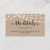 クラフト素朴ストリングライト，私たちの詳細，ウェブサイトE エンクロージャーカード (正面)