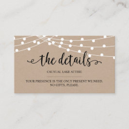 クラフト素朴ストリングライト，私たちの詳細，ウェブサイトE エンクロージャーカード