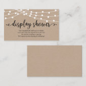 クラフト素朴ストリングライト、表示シャワー エンクロージャーカード (正面/裏面)