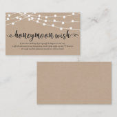 クラフト素朴ストリングラ結婚イト、ハネムーン基金 エンクロージャーカード (正面/裏面)