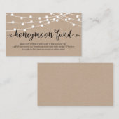 クラフト素朴ストリングラ結婚イト、ハネムーン基金 エンクロージャーカード (正面/裏面)