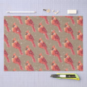 クラフト素朴スノーイクリスマスレッド（鳥）ショウジョウコウカンチョウバード 薄葉紙 (クラフト)