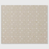 クラフト素朴スノーフレーククリスマス ラッピングペーパー (フラット)