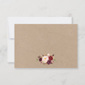 クラフト素朴ズ結婚ライツジャースレースフローラRSVP 出欠カード (裏面)