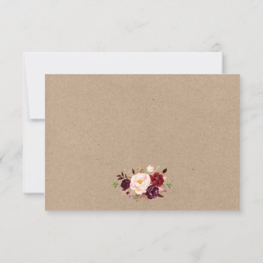 クラフト素朴ズ結婚ライツレースフローラRSVP 出欠カード (裏面)