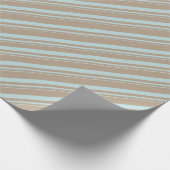 クラフト素朴セージグリーンストライプシティー ラッピングペーパー (角)