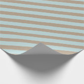 クラフト素朴セージグリーンワイドストライプホリデイ ラッピングペーパー (角)