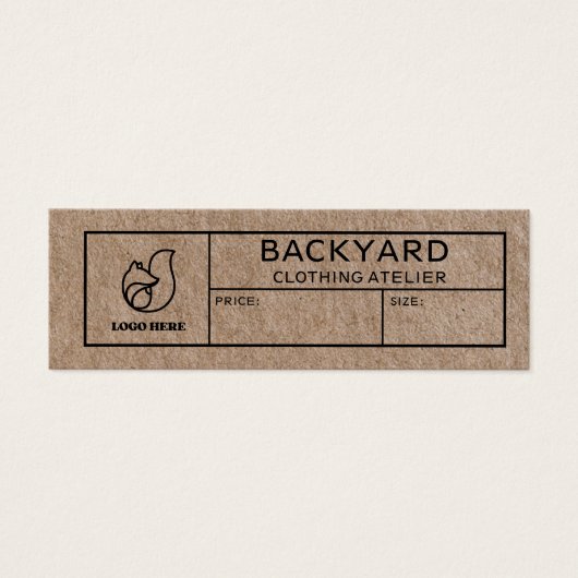 クラフト素朴ソーシャルメディアのアイコン服のつるラベル (正面)