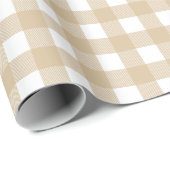 クラフト素朴タンとホワイトバッファロープレイドクリスマス ラッピングペーパー (ロールコーナー)