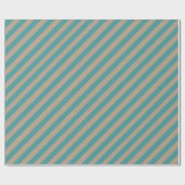 クラフト素朴ダスティティール(緑がかった色)グリーンワイドストライプ ラッピングペーパー (フラット)