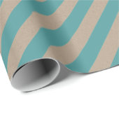 クラフト素朴ダスティティール(緑がかった色)グリーンワイドストライプ ラッピングペーパー (ロールコーナー)