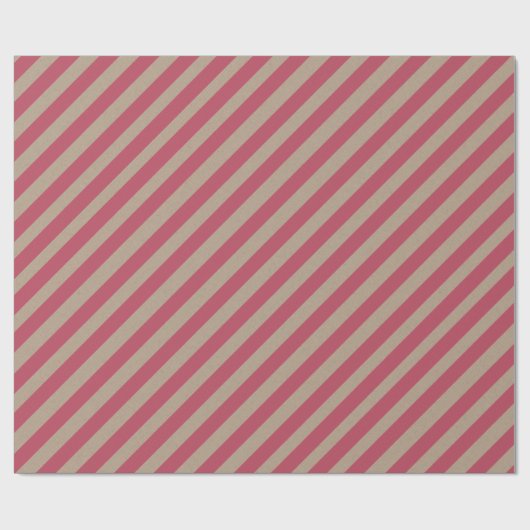 クラフト素朴ダスティレッドワイドストライプ ラッピングペーパー (フラット)