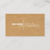 クラフト素朴ダンボールベーカリー/ケータリング/シェフ 名刺 (裏面)