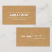 クラフト素朴ダンボールベーカリー/ケータリング/シェフ 名刺 (正面/裏面)