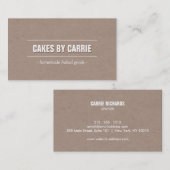 クラフト素朴ダンボールIIベーカリー/ケータリング/シェフ 名刺 (正面/裏面)