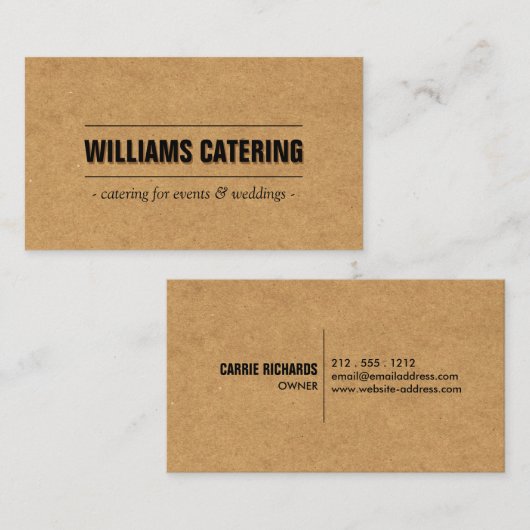 クラフト素朴ダンボールIIベーカリー/ケータリング/シェフ 名刺 (正面/裏面)