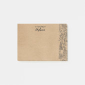 クラフト素朴ツリーイラストレーションパーソナライズされた ポストイット (正面)