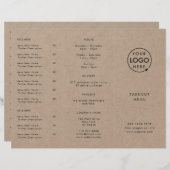 クラフト素朴テイクアウト |レストランのテイクアウェイメニュー (正面/裏面)