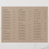 クラフト素朴テイクアウト |レストランのテイクアウェイメニュー (裏面)