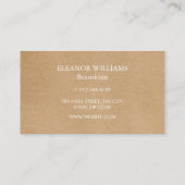 クラフト素朴デリケートなピンクの花フローラ 名刺 (裏面)