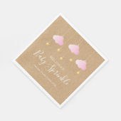 クラフト素朴トインクル散水赤ちゃんシャワーピンク スタンダードランチョンナプキン (角)