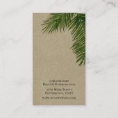クラフト素朴トロピカルグリーンパームツリーリーフ 名刺 (裏面)