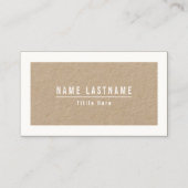 クラフト素朴ナチュラルシンプル基本ホワイトフレーム 名刺 (正面)