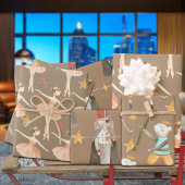 クラフト素朴ナツクラッカーバレエクリスマスホリデー ラッピングペーパーシート