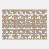 クラフト素朴ノルディックセーター白い冬の動物 ラッピングペーパーシート (正面2)