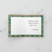 クラフト素朴ノルディックセーター緑の冬の動物 シーズンカード (内部)