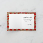 クラフト素朴ノルディックセーター赤い冬の動物 シーズンカード (内部)