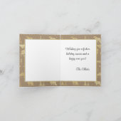 クラフト素朴ノルディックセーター金ゴールド冬の動物 シーズンカード (内部)