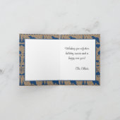 クラフト素朴ノルディックセーター青い冬の動物 シーズンカード (内部)