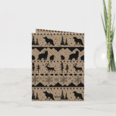 クラフト素朴ノルディックセーター黒い冬の動物 シーズンカード (裏面)