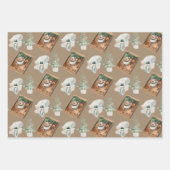 クラフト素朴ハイゲコージークリスマスウィンターデコール ラッピングペーパーシート (正面)