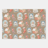 クラフト素朴ハイジコージークリスマスウィンターデコール2 ラッピングペーパーシート (正面2)