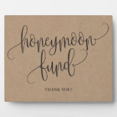 クラフト素朴ハネムーン基金結婚のサイン フォトプラーク (正面)