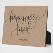クラフト素朴ハネムーン基金結婚のサイン フォトプラーク (側面)