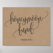 クラフト素朴ハネムーン基金結婚のサイン ポスター (正面)