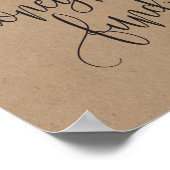 クラフト素朴ハネムーン基金結婚のサイン ポスター (角)