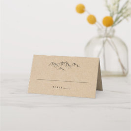 クラフト素朴ハンドドロー山&パインズ結婚ズ プレイスカード