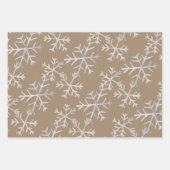 クラフト素朴ハンドドロー氷の白い雪片 ラッピングペーパーシート (正面3)