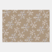 クラフト素朴ハンドドロー氷の白い雪片 ラッピングペーパーシート (正面)
